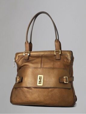 MULBERRY Maggie gold bronze purse tote bag